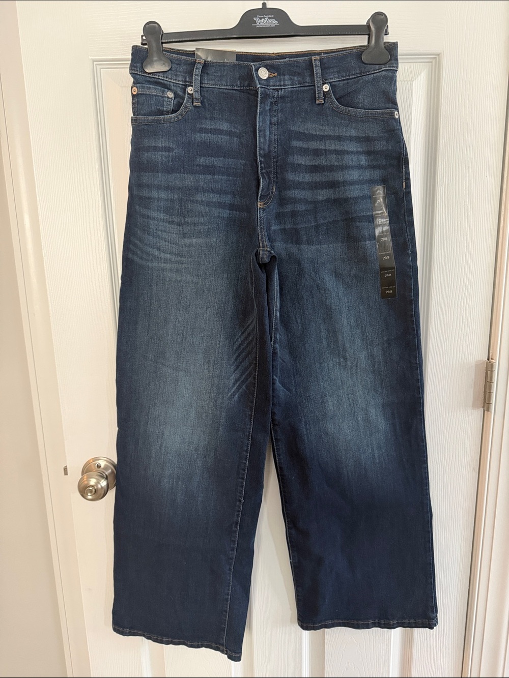 Banana Republic High-Rise Wide-Leg Jeans in Dark Blue Wash